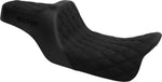 Slyfox High Noon Seat For Harley Davidson FLHR 1584 2008-2011 Black Logo/Double Diamond - Black