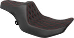 Drag Specialties Predator III Seat For Harley Davidson FLHX 1923 ABS 2024-2026 Double Diamond - Black/Red