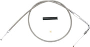 Drag Specialties Stainless Braided Throttle Cable For Harley Davidson FLH 1340 1981-1983 91.5 cm (36") - Silver Unfinished