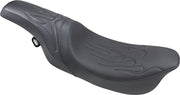 Drag Specialties Predator Flame Stitched Seat For Harley Davidson FLHR 1340 1997-1998 - Black