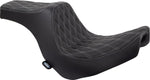 Drag Specialties Predator III Seat For Harley Davidson FLSB 1750 2018-2021 Silver Stitching Double Diamond - Black Silver