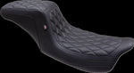 Mustang Double Diamond Squareback Seat For Harley Davidson FLH 1868 ABS 2021 - Black