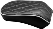 LE Pera Bare Bones Series Pillion Pad For Harley Davidson FLDE 1750 ABS 2018-2020 White Stitching - Black