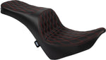 Drag Specialties Freedom Touring Double Diamond Seat For Harley Davidson FLDE 1750 ABS 2018-2020 - Black/Red