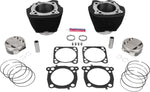 S&S Cycle 136" Big Bore Cylinder Kit For Harley Davidson FLDE 1750 ABS 2018-2020 - Non-Highlighted Fins/Wrinkle Black