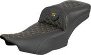 Saddlemen Roadsofa Extended Reach Seat For Harley Davidson FLHX 1923 ABS 2024-2026 Gripper - Black/Gold