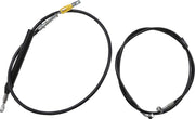 LA Choppers Complete Quick Connect Black Vinyl Braided Handlebar Cable/Brake Hose Kit For Harley Davidson FLDE 1750 ABS 2018-2020 38 cm - 43 cm (15" - 17") - Black/Clear-Coated