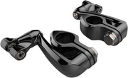 Ciro Extended Engine Guard Highway Peg Hingeless Mounting Clamp Kit - Black