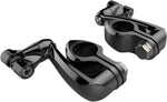 Ciro Extended Engine Guard Highway Peg Hingeless Mounting Clamp Kit - Black