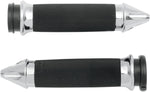 Avon Grips Custom Spike End Grips For Harley Davidson FLDE 1750 2018-2020 - Black Chrome