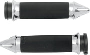 Avon Grips Custom Spike End Grips For Harley Davidson FLDE 1750 2018-2020 - Black Chrome