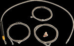 LA Choppers Standard Stainless Braided Handlebar Cable/Brake Hose Kit For Harley Davidson FLHX 1923 ABS 2024-2025 Standard - Clear-Coated