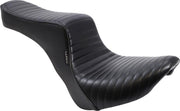 LE Pera Cherokee Seat For Harley Davidson FLSL 1750 ABS 2018-2021 Black Piping/Pleated - Black