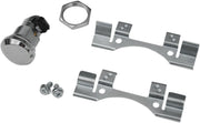 Drag Specialties Push-Button Fuel Door Latch Kit For Harley Davidson FLHRCI 1450 EFI 2002-2006 - Chrome