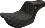 Slyfox High Noon Seat For Harley Davidson FXR1340 1986-1994 Silver Double Diamond - Black