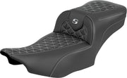 Saddlemen Roadsofa Extended Reach Seat For Harley Davidson FLHX 1923 ABS 2024-2026 Gripper - Black/Silver