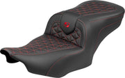 Saddlemen Roadsofa Standard Reach Seat For Harley Davidson FLHX 1923 ABS 2024-2026 Gripper - Black/Red