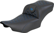 Saddlemen Roadsofa Extended Reach Seat For Harley Davidson FLHX 1923 ABS 2024-2026 Gripper - Black/Blue