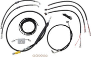 LA Choppers Complete Black Vinyl Braided Handlebar Cable/Brake Low Rider Hose Kit ABS For Harley Davidson FLDE 1750 ABS 2018-2020 45.5 cm - 51 cm (18" - 20") - Black/Clear-Coated
