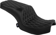 Drag Specialties Freedom Touring Double Diamond Seat For Indian Challenger 108 ABS 2020-2025 - Black/Silver