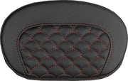 Saddlemen Mini Contour Cruiser Motorcycle Seat Sissy Bar Pad 16,5 cm (6-1/2") x 26,5 cm (10-1/2") - Dragon Stitch Black/Red