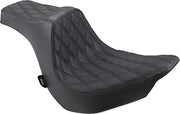 Drag Specialties Predator III Seat For Harley Davidson FLFB 1750 2018-2020 Black Stitching Double Diamond - Black