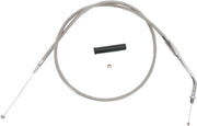 Drag Specialties Stainless Braided Throttle Cable For Harley Davidson FLHR 1340 1994-1995 91.5 cm (36") - Silver Unfinished