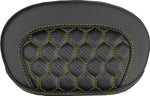 Saddlemen Mini Contour Cruiser Motorcycle Seat Sissy Bar Pad 16,5 cm (6-1/2") x 26,5 cm (10-1/2") - Honeycomb Black/Gold