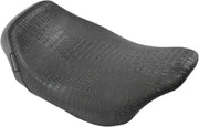 LE Pera Bare Bones Solo Seat For Harley Davidson FLHR 1584 2008-2011 Croc - Black
