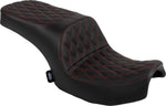 Drag Specialties Freedom Touring Double Diamond Seat For Indian Challenger 108 ABS 2020-2025 - Black/Red