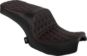 Drag Specialties Freedom Touring Double Diamond Seat For Indian Challenger 108 ABS 2020-2025 - Black/Red