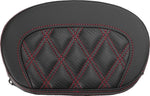 Saddlemen Mini Contour Cruiser Motorcycle Seat Sissy Bar Pad 16,5 cm (6-1/2") x 26,5 cm (10-1/2") - Lattice Stitched Black/Red
