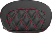 Saddlemen Mini Contour Cruiser Motorcycle Seat Sissy Bar Pad 16,5 cm (6-1/2") x 26,5 cm (10-1/2") - Lattice Stitched Black/Red