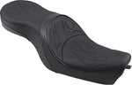 Drag Specialties Low-Profile Touring Seat For Harley Davidson XL 1200 C 2004-2020 Flame Stitched - Black