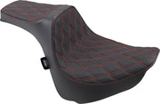 Drag Specialties Predator III Double Diamond Seat For Harley Davidson FXFB 1750 2018-2019 - Black Red