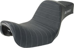 Slyfox High Noon Seat For Harley Davidson FXD 1340 1996-1998 Silver Stitching - Black/Silver