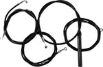 LA Choppers Complete Black Vinyl Braided Handlebar Cable/Brake Hose Kit For Harley Davidson FLHRXS 1868 ABS 2024 30.5 cm - 35.5 cm (12" - 14") - Black/Clear-Coated