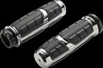 Ciro Chicane Grips For Harley Davidson FLD 1690 2012-2013 - Silver