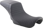LE Pera Kickflip Daddy Long Legs Seat For Harley Davidson FLD 1690 2012-2013 Pleated w/Gripp Tape - Black