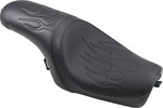 Drag Specialties Predator Seat For Harley Davidson XL 1200 C 2004-2020 Flame Stitched - Black
