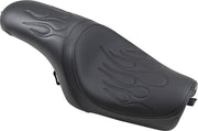 Drag Specialties Predator Seat For Harley Davidson XL 1200 C 2004-2020 Flame Stitched - Black