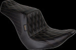 LE Pera Tailwhip Up Front Seat For Harley Davidson FLSB 1750 ABS 2018-2021 Chestnut Double Diamond Stitching - Black