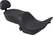 Drag Specialties Low-Profile Touring Seat with Passenger Backrest For Victory Hammer 100 2005-2010 Mild Stitched - Black
