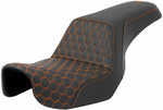 Saddlemen Honeycomb Step Up Seat For Harley Davidson FLD 1690 2012-2013 - Black/Orange