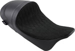 Drag Specialties EZ-On Mount Forward Low Solo Seat For Harley Davidson FLHR 1584 2008-2011 Diamond Faux Suede - Black