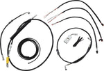 LA Choppers Complete Black Vinyl Braided Handlebar Cable/Brake Hose Kit ABS For Harley Davidson FLDE 1750 ABS 2018-2020 45.5 cm - 51 cm (18" - 20") - Black/Clear-Coated