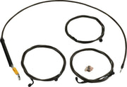 LA Choppers Standard Midnight Braided Handlebar Cable/Brake Hose Kit For Harley Davidson FLHX 1923 ABS 2024-2025 45.5 cm - 51 cm (18" - 20") - Black/Clear-Coated