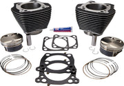 S&S Cycle Big Bore Cylinder Kit For Harley Davidson FLDE 1750 2018-2020 - Black Highlighted Fins