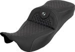 Saddlemen Extended Reach RoadSofa Seat For Harley Davidson FLH 1868 ABS 2021 Dragon Stitch - Black