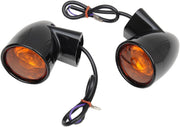 Drag Specialties Bullet-Style Turn Signals For Harley Davidson FLHR 1750 2021-2022 Rear Black Gloss Amber